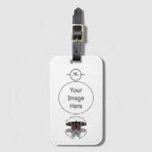 Étiquette À Bagage Monogramme de l'ombre du papillon Rose Crimson (Devant Vertical)