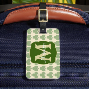 Étiquette À Bagage Monogramme de marche de shamrocks