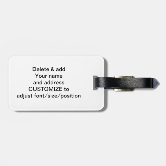 Étiquette À Bagage Monogramme de noir bleu et d'argent (Dos horizontal)