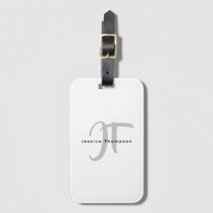 Étiquette À Bagage Monogramme de nom professionnel élégant moderne