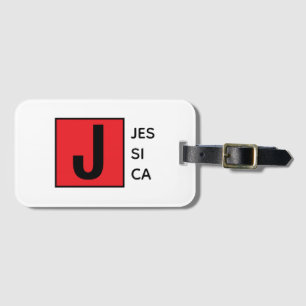 Étiquette À Bagage Monogramme de nom professionnel élégant moderne