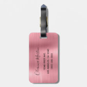 Étiquette À Bagage Monogramme de Parties scintillant en argent modern (Dos Vertical)