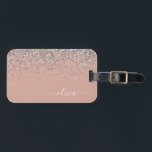 Étiquette À Bagage Monogramme de Parties scintillant en argent rose v<br><div class="desc">Rose Gold - Blush Pink and Silver Sparkle Parties scintillant Monogramme Nom Bagage Bag. Cela rend le cadeau parfait pour 16 ans,  mariage,  douche nuptiale,  baby shower ou bachelorette pour quelqu'un décorant sa chambre dans le style.</div>