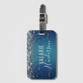 Étiquette À Bagage Monogramme de parties scintillant et de métal bros (Devant Vertical)