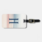 Étiquette À Bagage Monogramme de plage aquarelle (Devant horizontal)