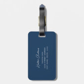 Étiquette À Bagage Monogramme de plage aquarelle (Dos Vertical)