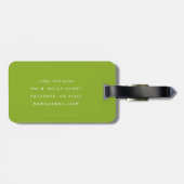 Étiquette À Bagage Monogramme de points d'aquarelle verte (Dos horizontal)