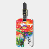 Étiquette À Bagage Monogramme de Poppy (Devant Vertical)