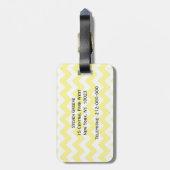 Étiquette À Bagage Monogramme de Quatrefoil bleu de la marine Chevron (Dos Vertical)