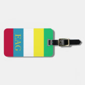 Étiquette À Bagage Monogramme de rayure de palette de pique-nique (Devant horizontal)