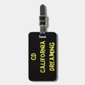 Étiquette À Bagage Monogramme de rêve californien (Devant Vertical)