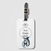 Étiquette À Bagage Monogramme de saut d'espadon (Devant Vertical)