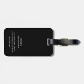 Étiquette À Bagage Monogramme de script | Moderne (Dos horizontal)