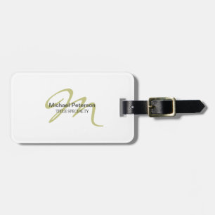 Étiquette À Bagage Monogramme de script sophistiqué initial moderne