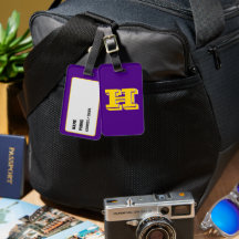 Monogramme de style lettre universitaire violet et