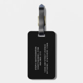 Étiquette À Bagage Monogramme de tennis de nom personnalisé (Dos Vertical)