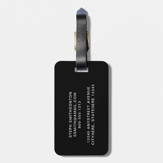 Étiquette À Bagage Monogramme de tennis de nom personnalisé (Dos Vertical)