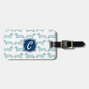 Étiquette À Bagage Monogramme de tiret de teckel