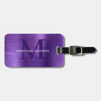 Monogramme de violet métallique brossé moderne