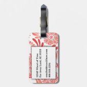 Étiquette À Bagage Monogramme de Voyage Floral rose Fille moderne (Dos Vertical)