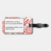 Étiquette À Bagage Monogramme de Voyage Floral rose Fille moderne (Dos horizontal)