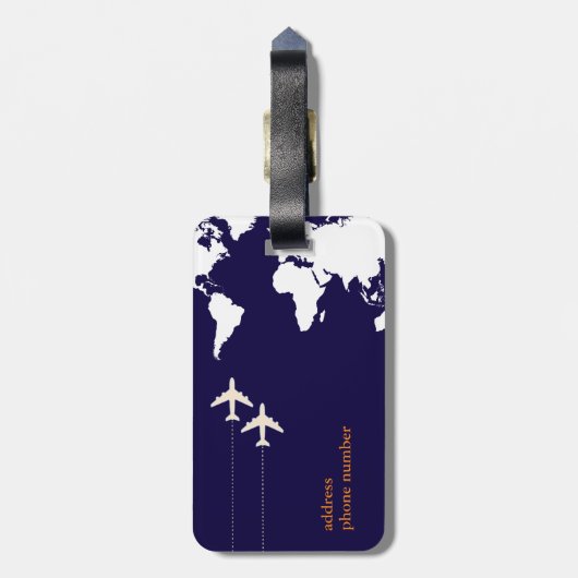 Étiquette À Bagage monogramme / design Voyage en avion Mr&Mrs (Dos Vertical)