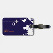 Étiquette À Bagage monogramme / design Voyage en avion Mr&Mrs (Dos horizontal)