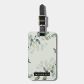 Étiquette À Bagage Monogramme d'Eucalyptus vert Sage (Devant Vertical)