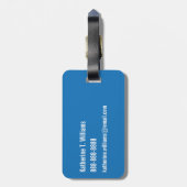 Étiquette À Bagage Monogramme | Dinosaures bleus (Dos Vertical)