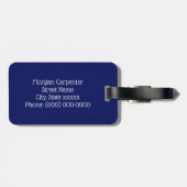 Étiquette À Bagage Monogramme du cercle blanc rouge bleu de la Marine (Dos horizontal)