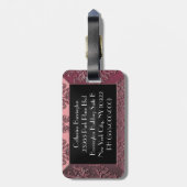 Étiquette À Bagage Monogramme élégant de damassé de Nicollettere (Dos Vertical)