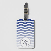 Monogramme Élégant Motif de lames bleues