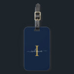 Étiquette À Bagage Monogramme élégant Nom initial du script Voyage<br><div class="desc">Créez votre propre Monogramme personnalisé et personnalisé Nom de script initial Retourner l'adresse Bagage Tag complètement en cliquant sur le bouton "Personnaliser". Utilisez le bouton "Customiser" pour réorganiser et formater le style et le placement du texte.</div>