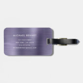Étiquette À Bagage Monogramme Élégant Violet (Dos horizontal)