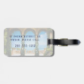 Étiquette À Bagage Monogramme Élégante Villa Italienne Lac de Côme Ar (Dos horizontal)