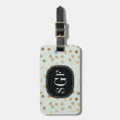 Étiquette À Bagage Monogramme en bon état pâle de points de ville de (Devant Vertical)