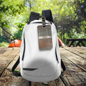 Étiquette À Bagage Monogramme en cuir numérique Brown turquoise en ti