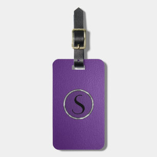 Étiquette À Bagage Monogramme en cuir violet
