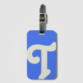 Étiquette À Bagage Monogramme en gras Monogramme initial Bleu clair (Devant Vertical)