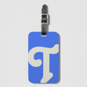 Étiquette À Bagage Monogramme en gras Monogramme initial Bleu clair