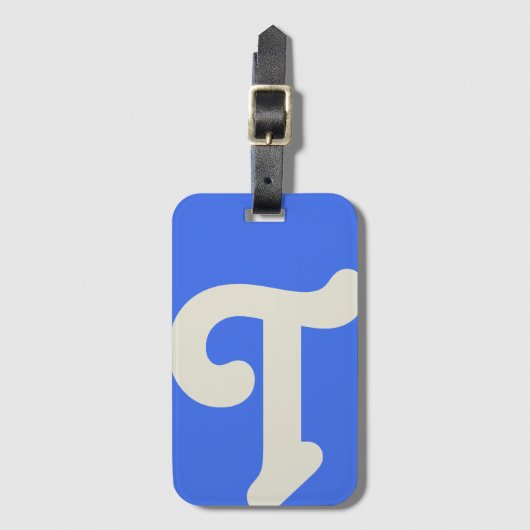 Étiquette À Bagage Monogramme en gras Monogramme initial Bleu clair (Devant Vertical)