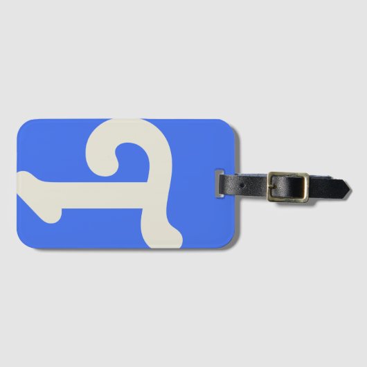 Étiquette À Bagage Monogramme en gras Monogramme initial Bleu clair (Devant Horizontal)