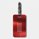 Étiquette À Bagage Monogramme en métal brosse à Parties scintillant r (Dos Vertical)