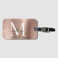 Monogramme en métal brossé Rose fillette