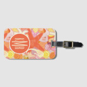 Étiquette À Bagage Monogramme en pastel des créatures | de mer (Devant Horizontal)