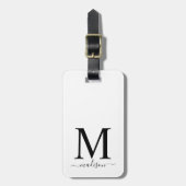 Étiquette À Bagage Monogramme et calligraphie avec Arrière - plan mod (Devant Vertical)
