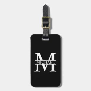 Étiquette À Bagage Monogramme et nom personnalisés