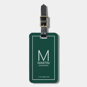 Étiquette À Bagage Monogramme et nom personnalisés Groomsmen