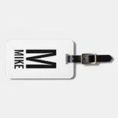 Étiquette À Bagage Monogramme et nom personnalisés modernes (Devant horizontal)