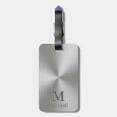 Étiquette À Bagage Monogramme et nom personnalisés sur l'apparence mé (Dos Vertical)